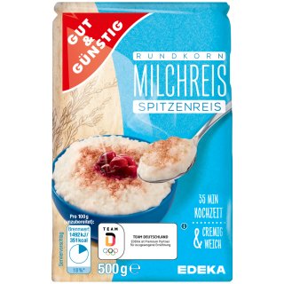 Gut&Günstig Rundkorn Milchreis Spitzenreis (500g Packung)