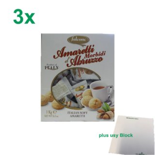 Falcone Amaretti Morbidi d´Abruzzo "Weiche Amaretti" 3er Pack (3x1kg) + usy Block