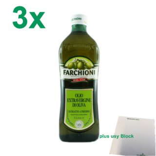 Farchioni Olivenöl Extra Vergine "Classico" 3er Pack (3x1000ml) + usy Block