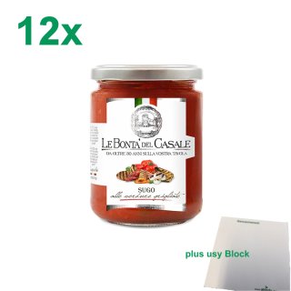 Le Bonta del Casale Sugo alle verdure grigliate "Tomatensauce mit gegrilltem Gemüse" Gastropack (12x290g Glas) + usy Block