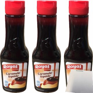 Royal Caramelo liquido "Flüssiger Karamelsirup" 3er Pack (3x400g Flasche) + usy Block