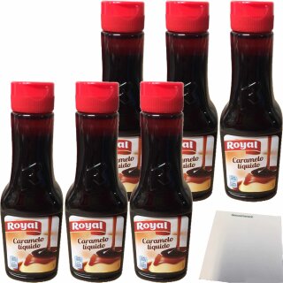 Royal Caramelo liquido "Flüssiger Karamelsirup" 6er Pack (6x400g Flasche) + usy Block