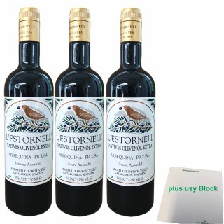 L’Estornell "Natives Olivenöl Extra" Officepack (3x750ml) + usy Block
