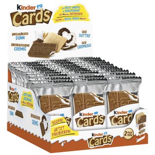 Ferrero Kinder Cards Kekse mit Milch und Kakaofüllung Kioskbox (30er Pack)