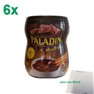 Paladin Trinkschokolade "Maestro" Heiße Schokolade Getränkepulver Officepack (6x350g) + usy Block