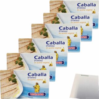 Vigilante "Makrelenfilet in Pflanzenöl" Filetes de Caballa (6x90g Dose) + usy Block