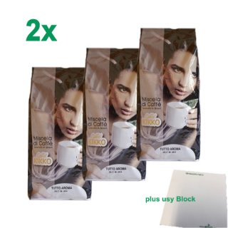 Kaffeebohnen Caffe Kikko "Tuttoaroma" Gastropack (6x1kg) + usy Block