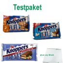 Knoppers Riegel Testpaket (je 5x25g Riegel Erdnuss & Kokos & 5x40g Riegel Classic) + usy Block
