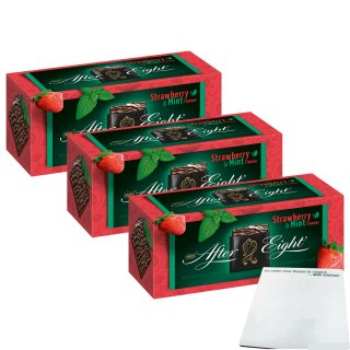 After Eight Strawberry Limited Edition Officepack (3x200g Packung Minzschokolade + Erdbeere) + usy Block