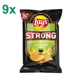 Lays Max Strong Chips Chilli & Lime (9x150g Packung)