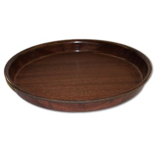 Serviertablett rund zum Servieren von Getränken und Essen 32cm Ø in Mahagonioptik (1 Stk.)