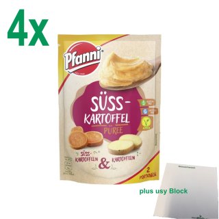 Pfanni Süßkartoffelpüree Süsskartoffeln & Kartoffeln vegetarisch Officepack (4x60g, 8 Portionen) + usy Block