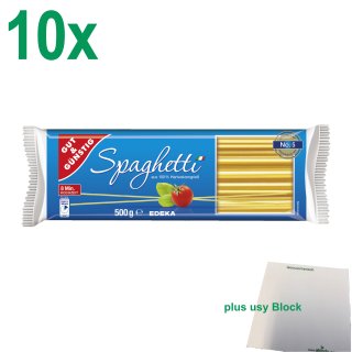 Gut & Günstig Nudeln "Spaghetti" Gastropack (10x500g Beutel) + usy Block