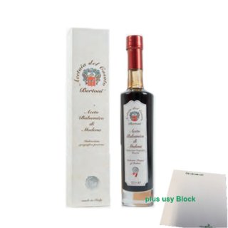 Bertoni Aceto Balsamico di Modena IGP "argento" (250ml Flasche) + usy Block