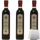 Bertoni Aceto Balsamico Di Modena IGP dunkler Balsamicoessig 3er Pack (3x500ml Flasche) + usy Block