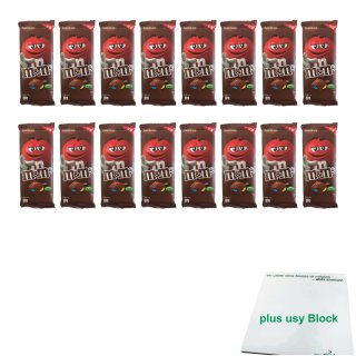 m&ms Chocolate Tafel, 16x165g, Maxi Pack (Milchschokolade mit mini m&ms) + usy Block