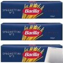 Barilla Spaghettini No3 3er Pack (3x500g Packung) + usy Block