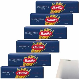 Barilla Spaghettini No3 6er Pack (6x500g Packung) + usy Block