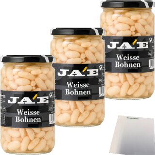 JA´E Weisse Bohnen Officepack (3x560g Glas) + usy Block