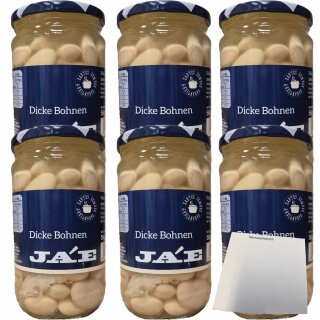JA´E Dicke Bohnen 6er Pack (6x560g Glas) + usy Block