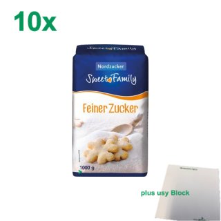 Nordzucker Sweet Family Feiner Zucker Gastropack (10x1kg Raffinade) + usy Block
