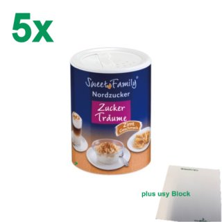 Nordzucker Sweet Family Zuckerträume Zimt Geschmack Gastropack (5x250g Streuer) + usy Block