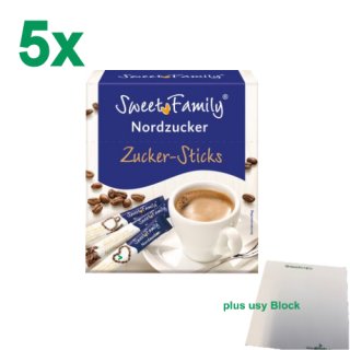 Nordzucker Sweet Family Zucker-Sticks Officepack (5x250g) + usy Block