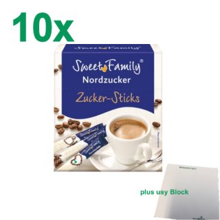 Nordzucker Sweet Family Zucker-Sticks Gastropack (10x250g) + usy Block