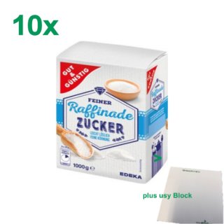 Gut & Günstig Raffinade Zucker Gastropack (10x1kg) + usy Block