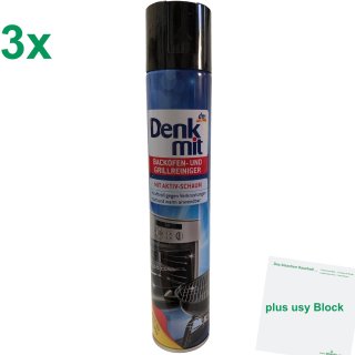 Denkmit Backofen- und Grillreiniger 3er Pack (3x500ml Sprühflasche) + usy Block