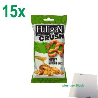 Huligan Pretzel Crush Honey Mustard Sauce (15x65g Tüte) + usy Block