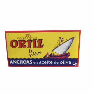 Conservas Ortiz Anchoas en aceite de oliva "Sardinenfilet in Olivenöl" (47,5g Dose)