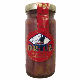Conservas Ortiz Anchoas Sardellen in Olivenöl (95g Glas)