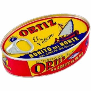Conservas Ortiz Bonito del Norte, weißer Thunfisch in Olivenöl (112g Dose)