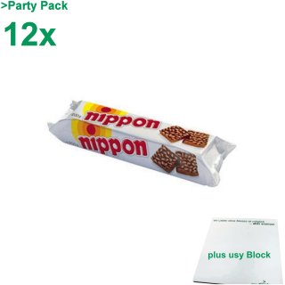 Nippon Knusperhappen, Party Pack (12x200g Packung) + usy Block