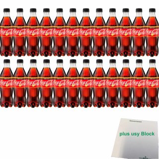 Coca Cola Zero Peach (24x0,5l Flasche) + usy Block