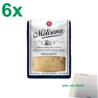 La Molisana Nudeln "Pasta A Riso 62" Gastropack (6x500g Packung) + usy Block