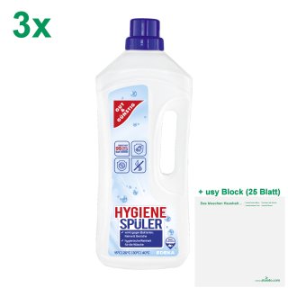 Gut & Günstig Hygienespüler 3er Pack (3x1,5l Flasche) + usy Block