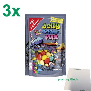 Gut & Günstig Jelly Beans süßer Mix Officepack (3x250g Beutel) + usy Block