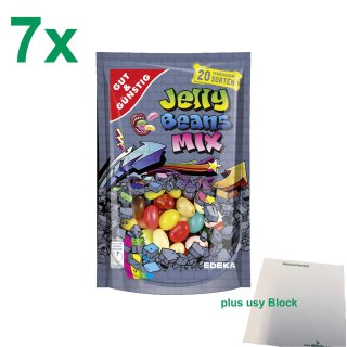 Gut & Günstig Jelly Beans süßer Mix Gastropack (7x250g Beutel) + usy Block