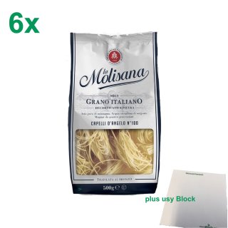 La Molisana Nudeln "Capelli DAngelo 100" Gastropack (6x500g Packung) + usy Block