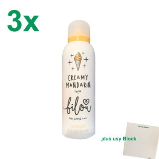 bilou Duschschaum Creamy Mandarin 3er Pack (3x200ml Flasche) + usy Block