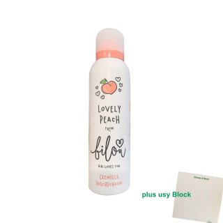 bilou Duschschaum Lovely Peach (200ml Flasche) + usy Block