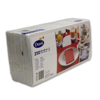 Duni Servietten Weiß 3-lagig 40 x 40 cm 1/8 Falz (250 Stck Packung)