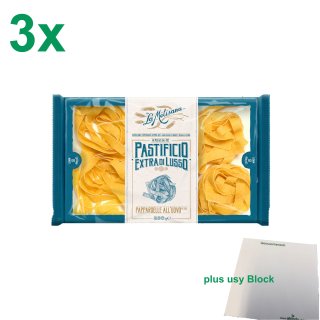 La Molisana Nudeln "Pappardelle AllUovo 205" Officepack (3x250g Packung) + usy Block