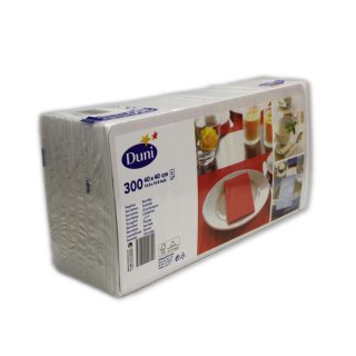 Duni Zelltuch Servietten Weiß 2-lagig 40 x 40 cm 1/8 Falz (300 Stck Packung)