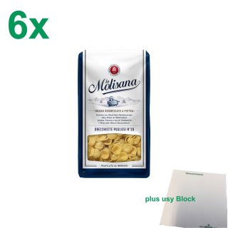 La Molisana Nudeln "Orecchiette Pugliesi 30" Gastropack (6x500g Packung) + usy Block