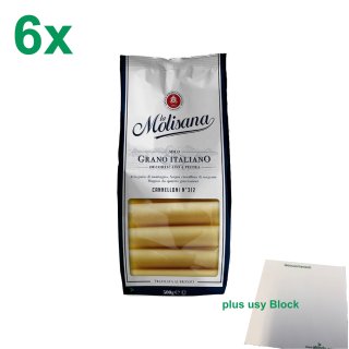 La Molisana Nudeln "Cannelloni 312" Gastropack (6x500g Packung) + usy Block