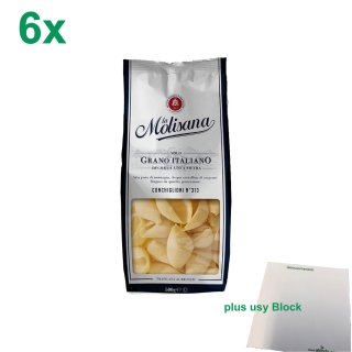 La Molisana Nudeln "Conchiglioni 313" Gastropack (6x500g Packung) + usy Block
