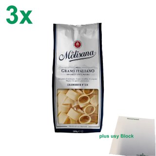 La Molisana Nudeln "Calamarata 314" Officepack (3x500g Packung) + usy Block